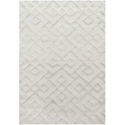 STUDIO DECO Alfombra bohemia con relieve en blanco marfil 160x230cm