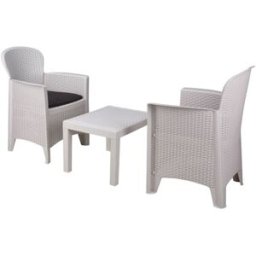 WellHome Set de jardín polipropileno color blanco 54x54x40cm