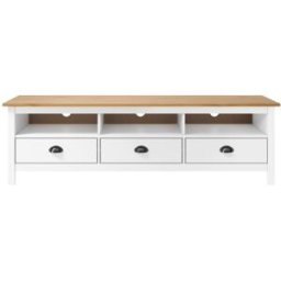 Maison Chic Mueble tv hill madera maciza de pino blanco 158x40x47 cm