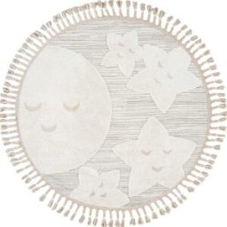 The Deco Factory Alfombra infantil suave con motivo de estrellas blanca 130x130