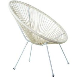 Fijalo Sillon exterior acero/mimbre sintetico (pe) blanco