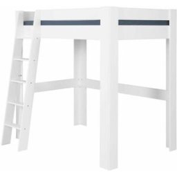 ID Kids Cama alta 2 plazas madera maciza blanco 140x190 cm