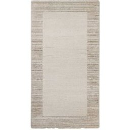 Wecon Home Alfombra de diseño con borde y relieve en tonos beige 80x150
