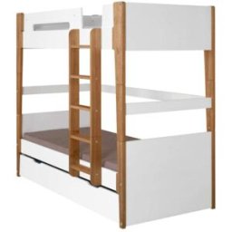 ID Kids Pack litera con 3 colchones blanco y madera 90x190 cm