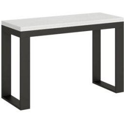 Itamoby Mesa tipo libro 120/200x45/90 cm efecto madera fresno blanco, hierro