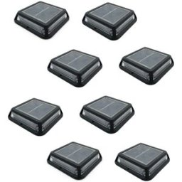 LUMISKY Juego de 8 balizas solares cuadradas negro d12cm