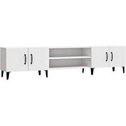 Maison Chic Mueble tv madera contrachapada blanco 180x31,5x40 cm