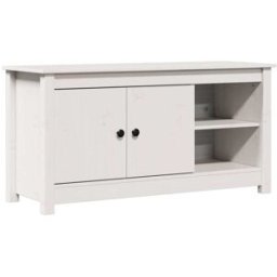 Maison Chic Mueble tv de madera maciza de pino blanco 103x36,5x52 cm
