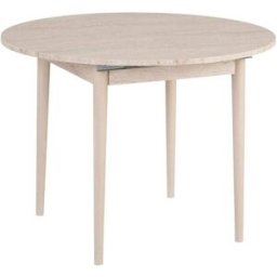 Calicosy Mesa de comedor extensible de 100 a 131 cm redondo - travertino