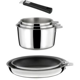 Cuisinox Lote de 6 piezas: 3 cacerolas, 2 sartenes con revestimiento cerámico