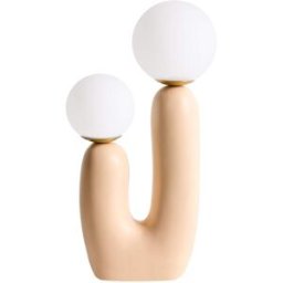 Beliani Lámpara de mesa beige