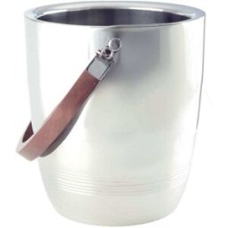 Aulica Enfriador de vino de doble pared con asa de madera - 25x25x28cm