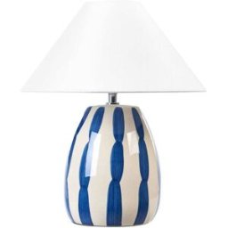 Beliani Lámpara de mesa cerámica blanco azul
