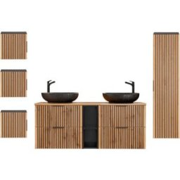 Petits meubles Conjunto de muebles con doble lavabo paneles de melamina y mdf madera