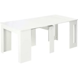 Homcom Mesa extensible cocina 180x85x75 cm blanco