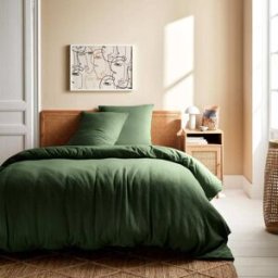 sweeek Ropa de cama de gasa y algodón caqui