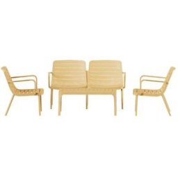 Drawer Conjunto de jardín para 4 personas en resina - amarillo