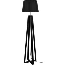 Tosel Lámpara de pie cuadrúpedo madera negro metal pantalla negro