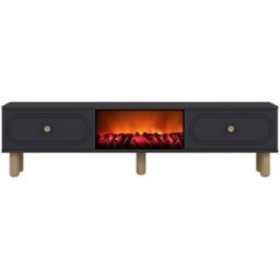 Concept Usine Mueble tv con chimenea led de 150 cm gris antracita