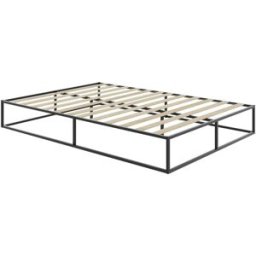Tectake Cama con marco de acero y somier, 250 kg, 200 x 140 x 25,5 cm, negro