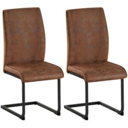 Urban Meuble Juego de 2 sillas de comedor vintage marrones
