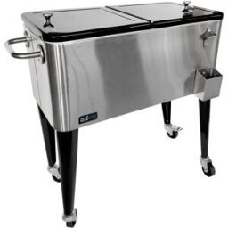 Axi Nevera con ruedas, acero inoxidable - 76 litros