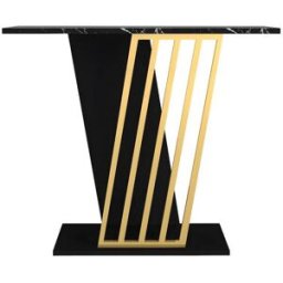Unique Mesa consola madera negro, dorado
