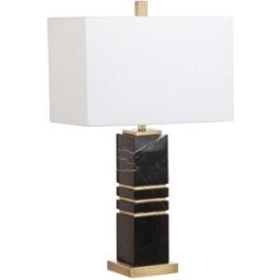 Safavieh Lampara de mesa de metal negro/dorado
