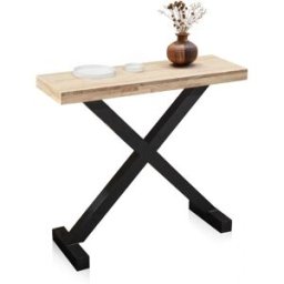 duehome Mueble de recibidor consola 90x30 cm madera roble salvaje - negro