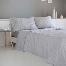 Cotton Artean Juego de sábanas Satén algodón 200 hilos Gris 280x270 Cama 200