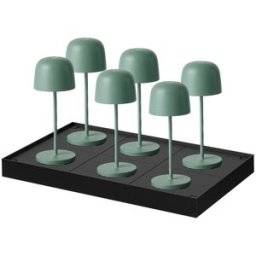 LUMISKY Juego de 6 lámparas de mesa con base verde h28cm
