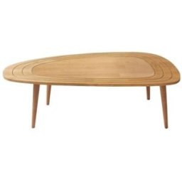 Calicosy Mesa baja con superficie, bordes redondeados L115 cm - Madera clara