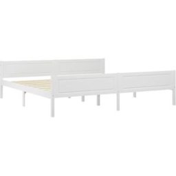 Maison Chic Cama matrimonial de madera maciza de pino blanco 200x200 cm