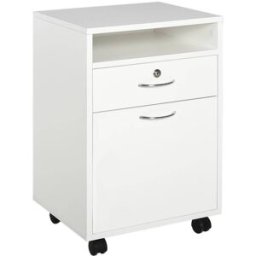 Homcom Cajonera para oficina 40x35x60 cm blanco