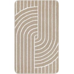 Wecon Home Basics Alfombra de baño beige y blanca 70x120