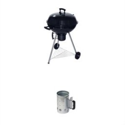 sweeek Barbacoa de carbón con chimenea de encendido, ø53cm, negro