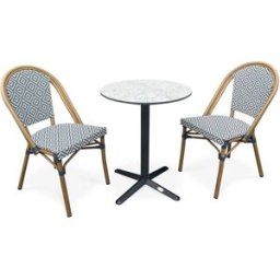 dcb garden Conjunto de comedor de jardín de 2 plazas en acero con tablero hpl