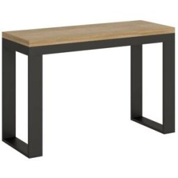 Itamoby Mesa tipo libro 120x45/90 cm efecto madera roble natural, hierro