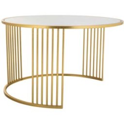 Wanderlust deco Mesa de centro redonda de metal dorado 80x80x48