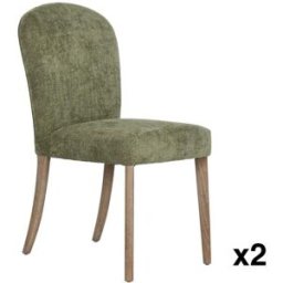 NIYLO Conjunto de 2 sillas de madera verde 45x60x89 cm