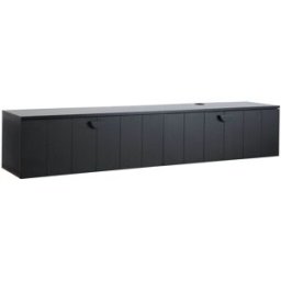 Oviala Mueble de tv de pared moderno de 160 cm en negro