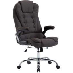 CLP Silla de oficina giratoria regulable en tela gris oscuro