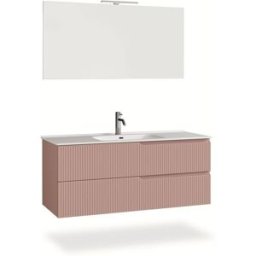 AQA DESIGN Mueble de baño 4 piezas en mdf rosa polvo