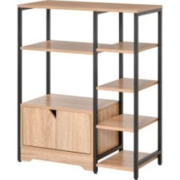 Homcom Estantería para libros 80x35x97 cm madera natural