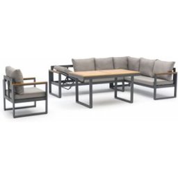dcb garden Conjunto de comedor de jardín de 7 plazas en aluminio