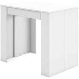 Skraut home Consola extensible efecto madera blanco 262x90x77cm