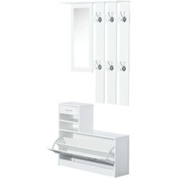 Homcom Estante para zapatos 90x10x91 cm blanco
