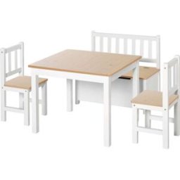 Homcom Muebles infantiles 60x50x48 cm blanco y madera natural
