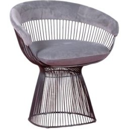 Nest dream Sillón de diseño tapizado en terciopelo, gris