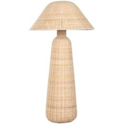 NIYLO Lámpara de pie de ratán beige 60x60x109 cm